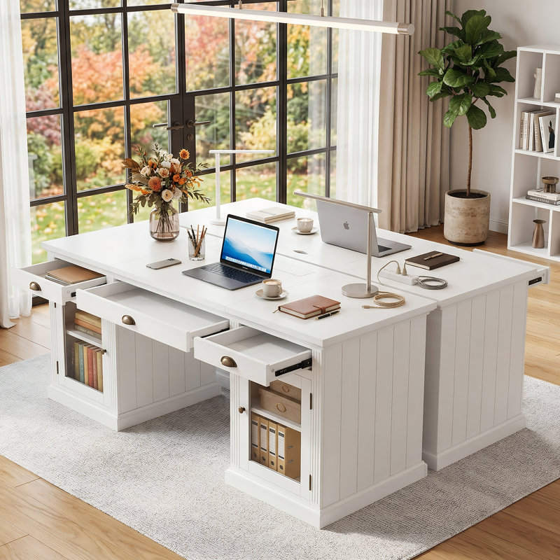 Bureau de direction 67,8 po Farmhouse, Porte vitrée