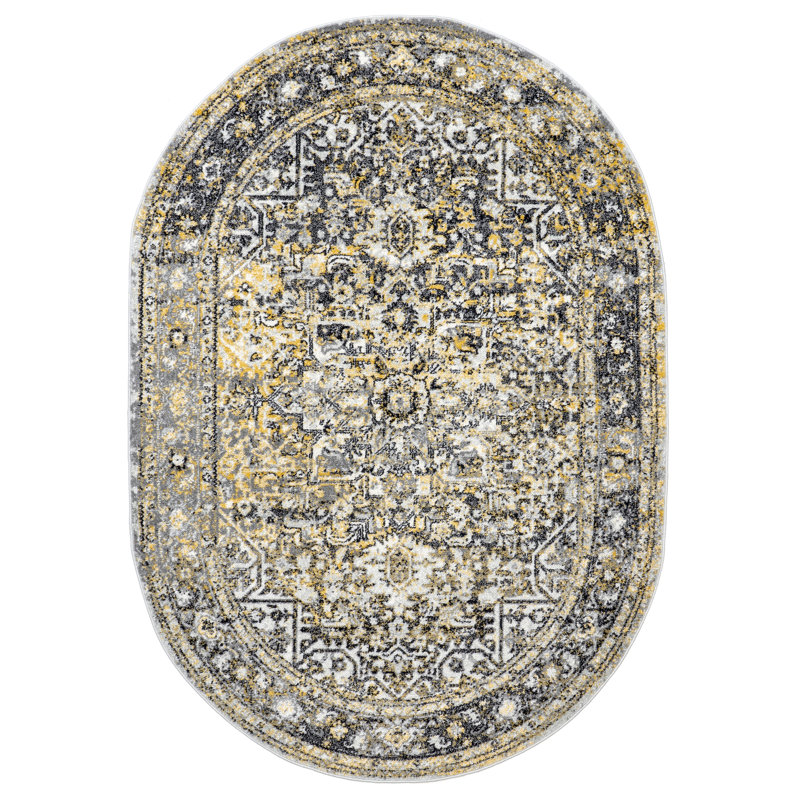 Dolezal Gold Area Rug, Oval 8' x 10'