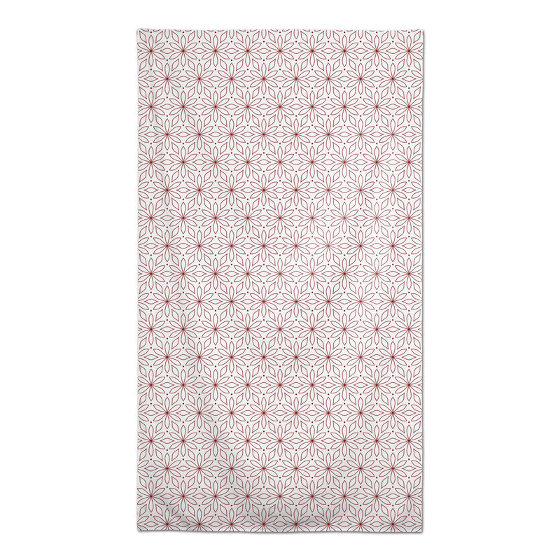 Nappe carrée en polyester à motif géométrique, Rouge, L 102 po x l 58 po