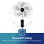 GEEPAS 16’’ Pedestal Fan with Remote Control – 60W Powerful Free-Standing Oscillating Cooling Fan – Height Adjustable, 7.5 Hour Timer - 3-Speed, 5-Blade Air Cooling Floor Fan Home Office-88521657