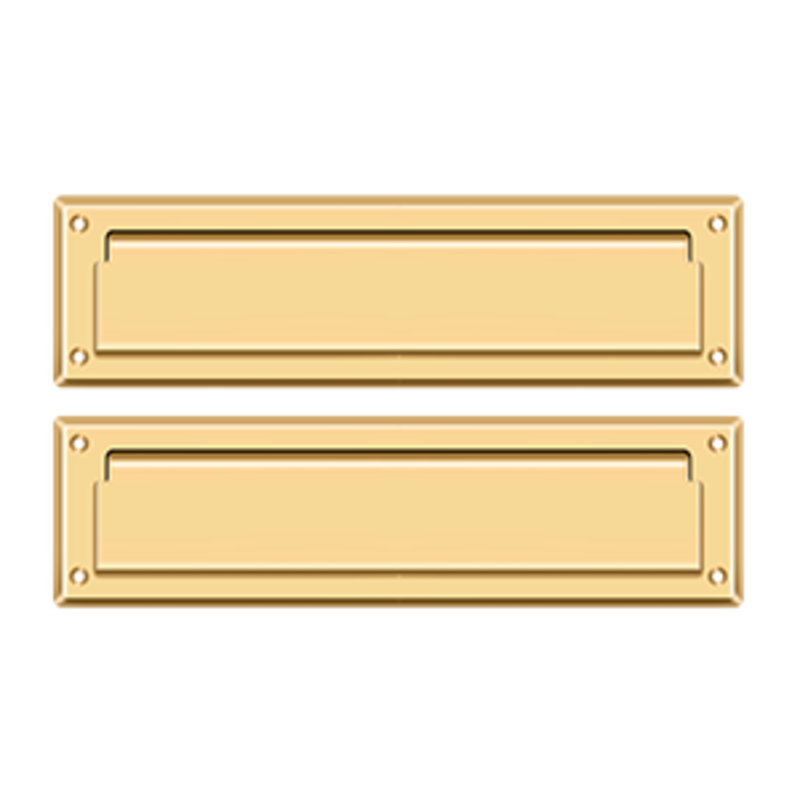 Deltana MS212CR003 Mail Slot 13-1/8" with Interior Flap in PVD Polished Brass, PVD Polished Brass