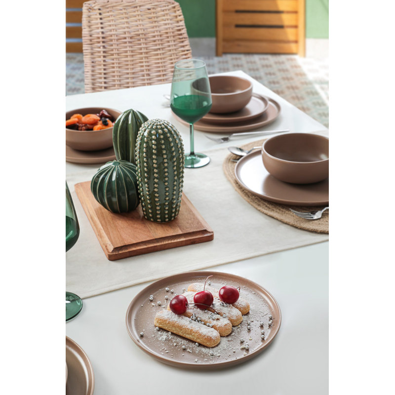 Brabazon Piece Ceramic Dinnerware Set - Service for 6, Taupe
