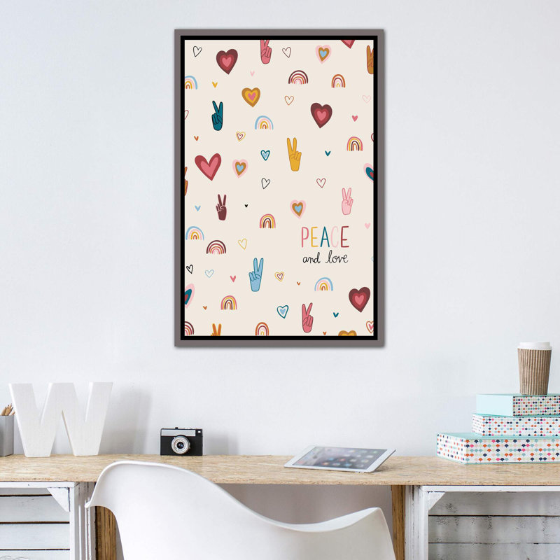 Art vi vibes, H 60 po x l 40po x P 1,5 po, Toile encadrée de bois rustique foncé