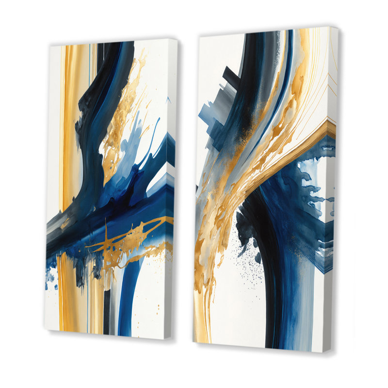 «Stylish Spiral Abstract», 2 pièces sur toile, Toile tendue, H 32 po x l 32 po