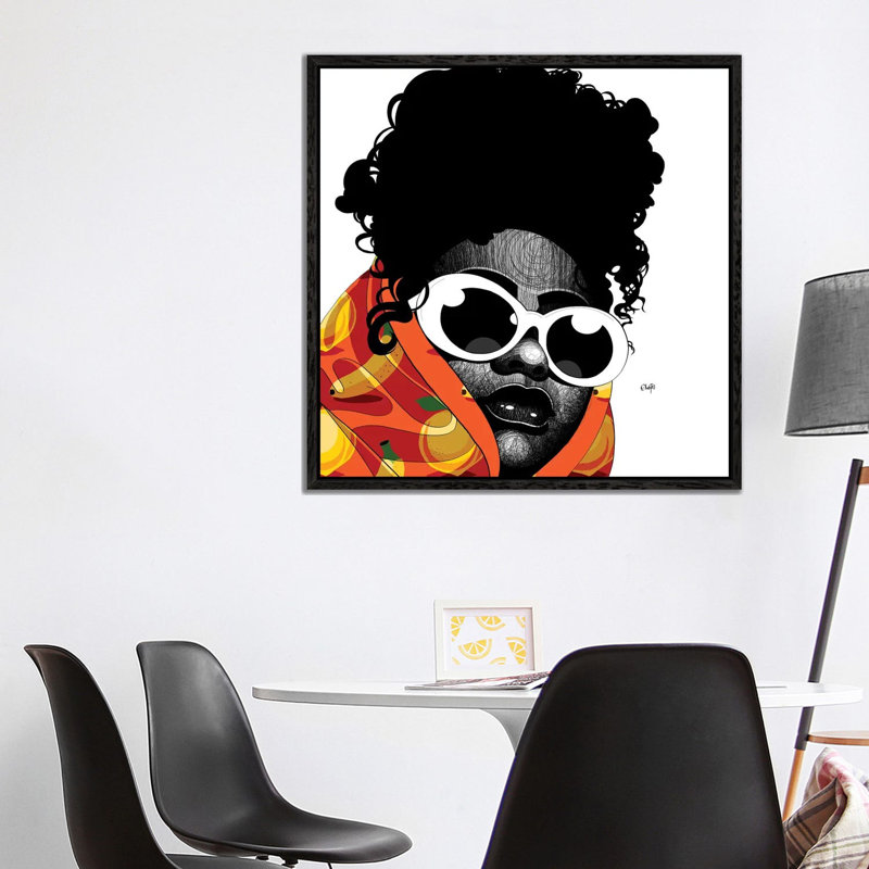 Blue by Ohab TBJ - Print on Canvas, Black Floater Framed, 45.72cm H x 45.72cm W x 3.81cm D