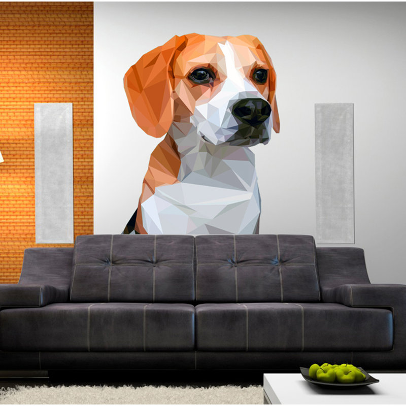 Adhésif décoratif chien polygonal, H 59 po x l 46 po
