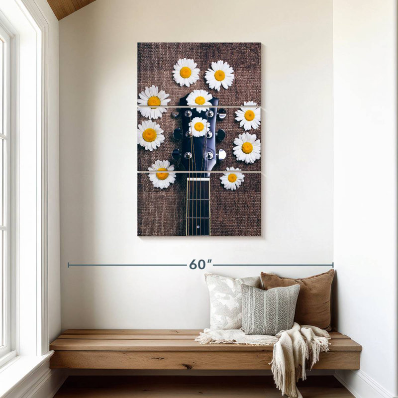 Abarca Guitar And Daisy, 45" H x 28" W