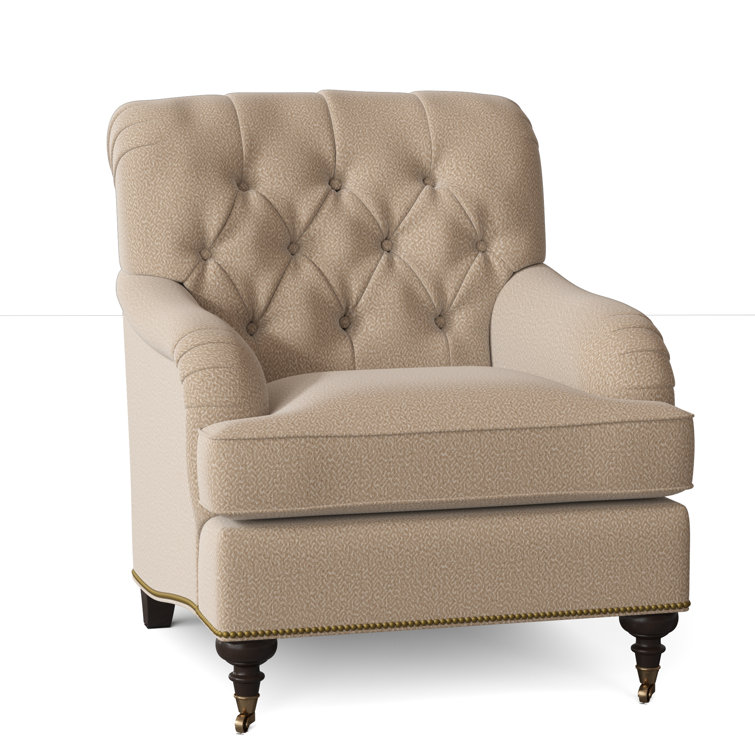 Fauteuil à coussin en duvet capitonné Devan