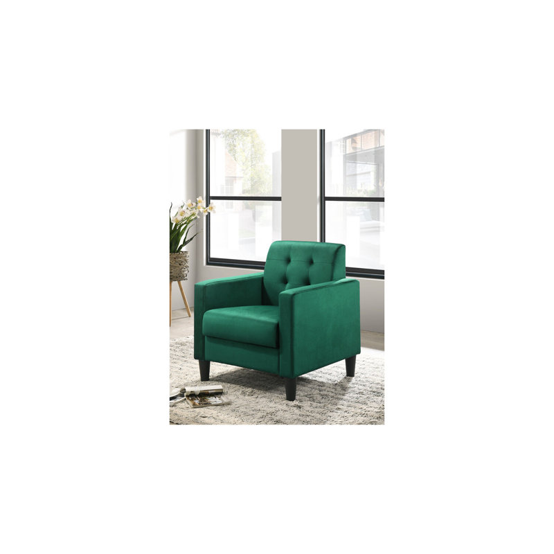 Fauteuil d'appoint Everly Quinn, Velours vert