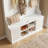 Extra Large Hall Tree with Bench and Shoe Storage, Multi-Purpose Entryway Bench with Coat Rack, 5 Double Hooks and 8 Open Compartments-130058334