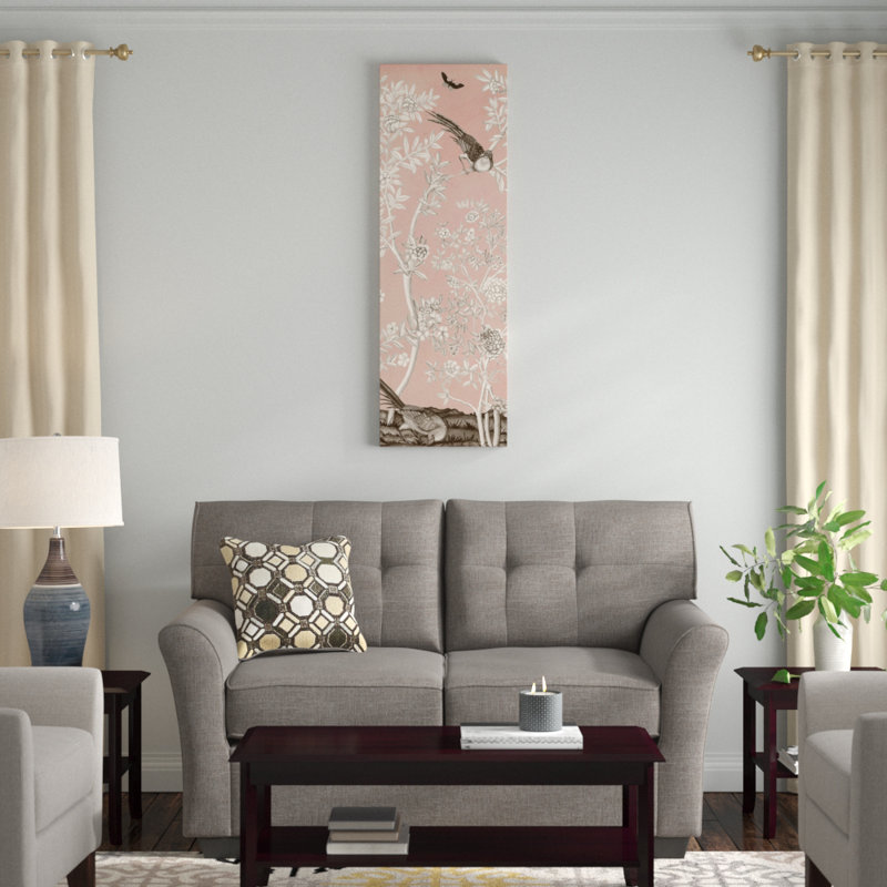 «Blush Chinoiserie II», impression sur toile, H 60 po x l 20 po x P 1,5 po, Toile tendue
