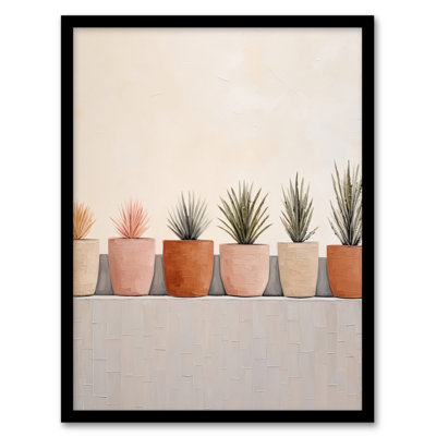Growing Plants Neutral House Plants Calm 1 Piece Single Picture Frame Wall Art