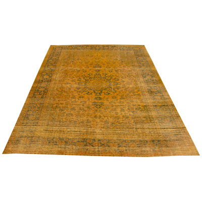 Tapis doré foncé à transition de couleur 9 pi 6 po x 13 pi 6 po