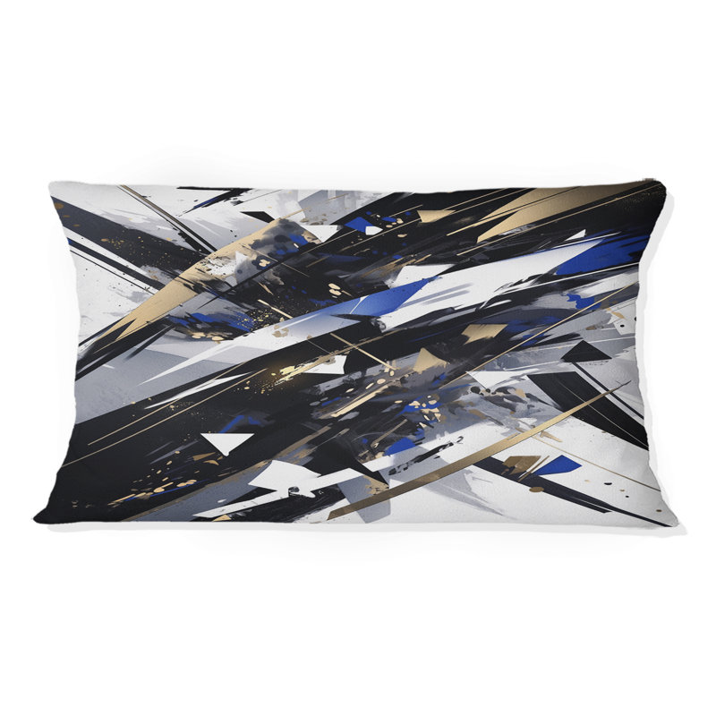 Coussin décoratif noir et blanc Cubist Symphony