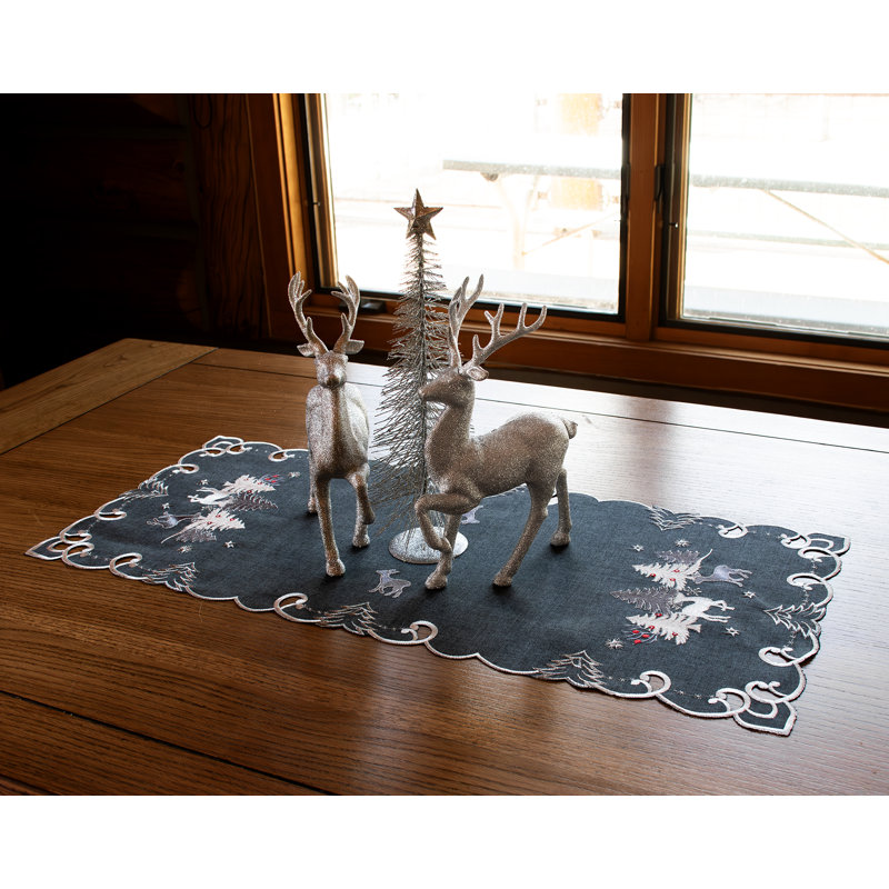 Chemin de table Judeen Silver Reindeer