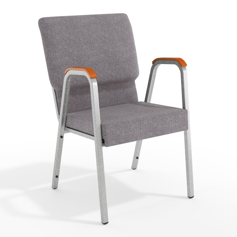Judea 21" Stackable Church Chair with Arms, Grey