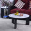 Ensemble de 2 tables basses et de bout gigognes rondes, plateau en pierre frittée pour plus de durabilité et de style, idéal pour les petits espaces et les décors modernes