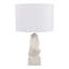 Lampe de table moderne en résine pour décoration de chambre à coucher - petit éclairage décoratif pour table de chevet, de bureau ou de salon - 27 po, blanc