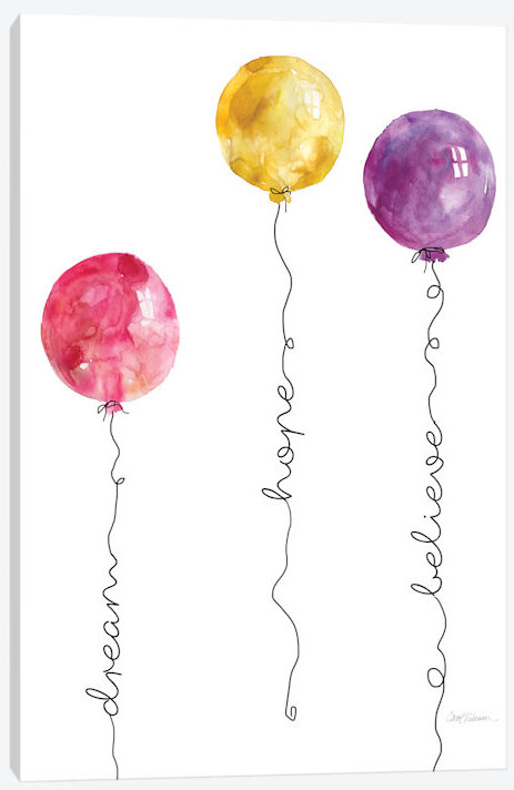 « balloone i », peinture sur toile tendue, H 12 po x l 8 po x P 0,75 po