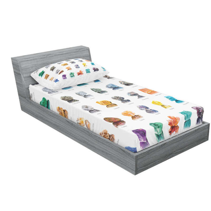 Gemstone Microfiber Sheet Set, Twin Sheet Set + Fitted Sheet + 1 Pillowcase