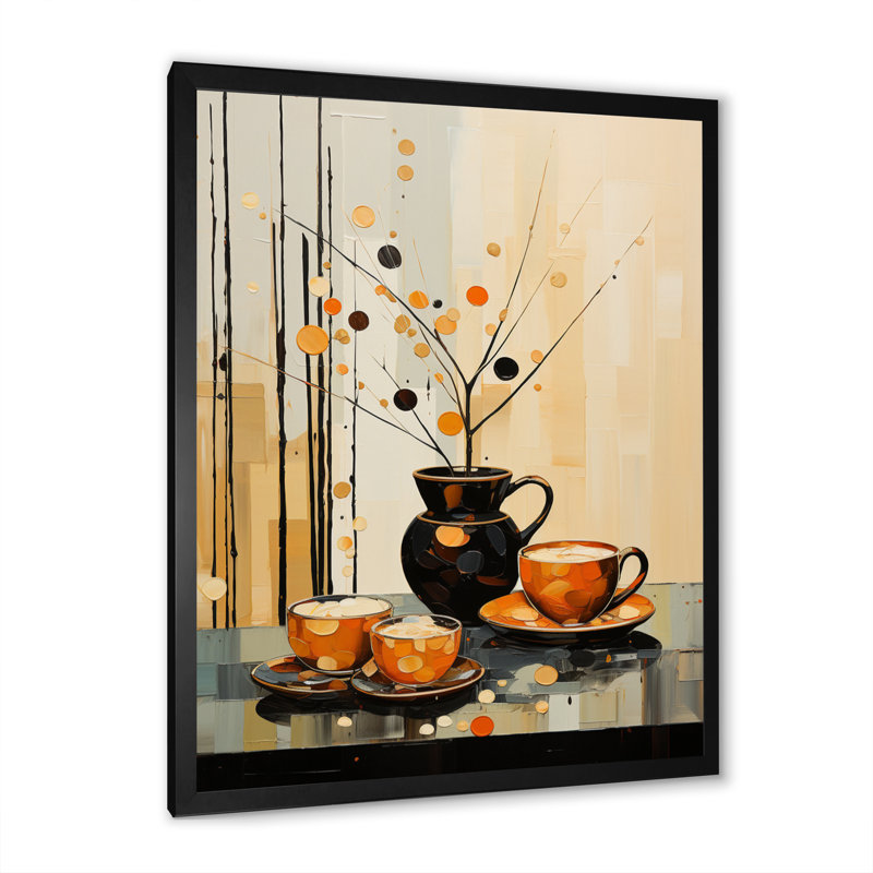 «Lolethia Coffee Tea Cafe Points II», reproduction sur toile, Cadre photo noir, H 20 po x l 12 po x P 1 po