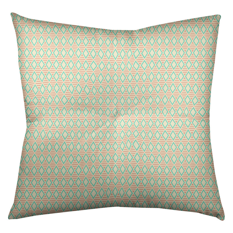 Coussin Katelyn Elizabeth, 26 x 26, Sarcelle / orange