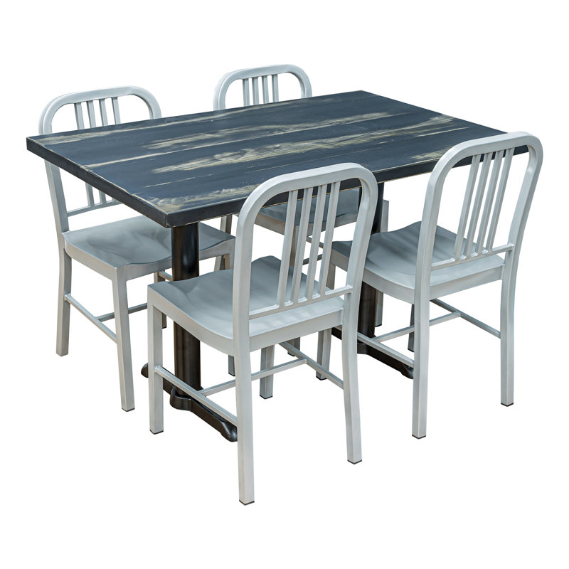 Ensemble de plateau de table en peuplier massif 30 x 48 MH10 noir antique