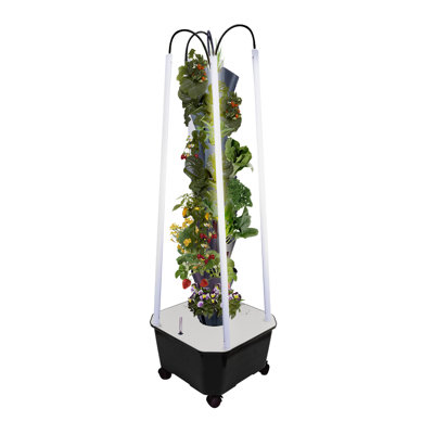 Ensemble de système de culture hydroponique en tour, jardin vertical intérieur avec lumières de croissance à DEL, circulation automatique de l'eau, pot de 40 plantes hydroponiques pour légumes, fruits, herbes et légumes-feuilles