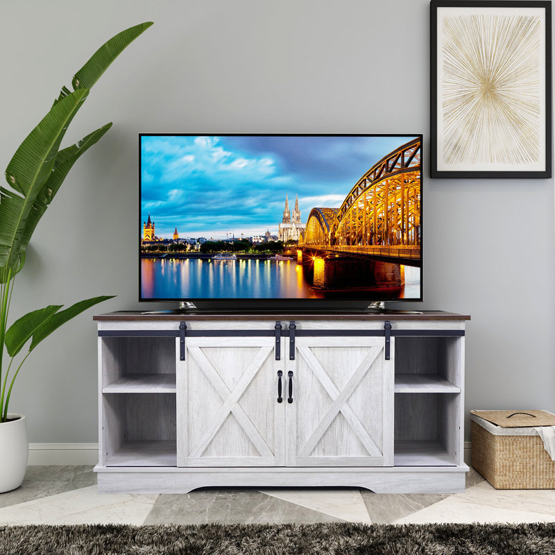 Heger Unfinished TV Stand for TVs up to 65", Sargent Oak