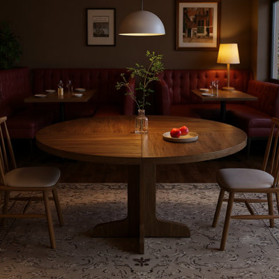 47 In Round Dining Table, With Wooden Tabletop by Winston Porter