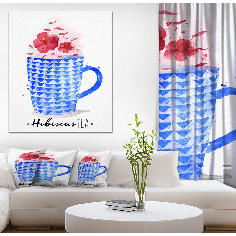 «Food Teacup Red Tea», reproduction d'impression sur toile, H 20 po x l 12 po x P 1po, Toile tendue