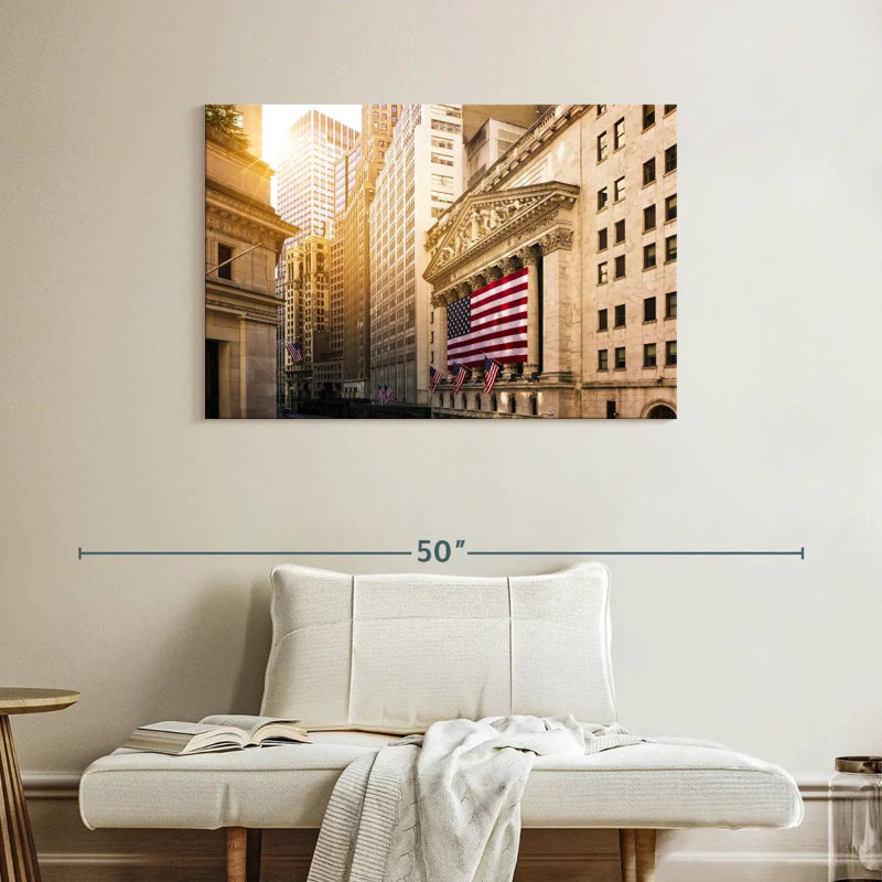 Drapeau américain Harpa Wall Street, H 26 po x l 39 po
