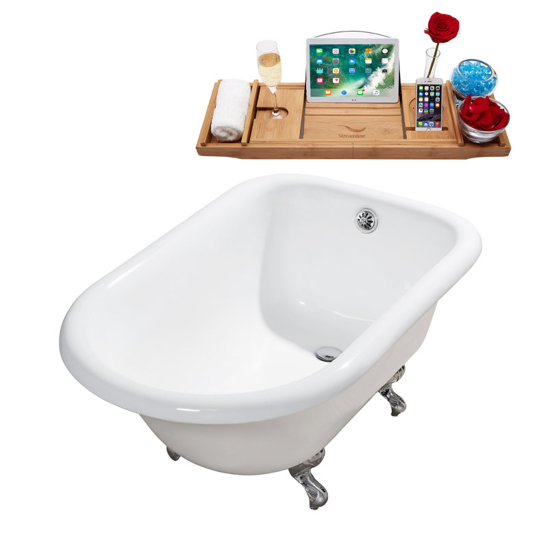Baignoire de trempage sur pattes 48 "Streamline, Chrome poli, Chrome poli