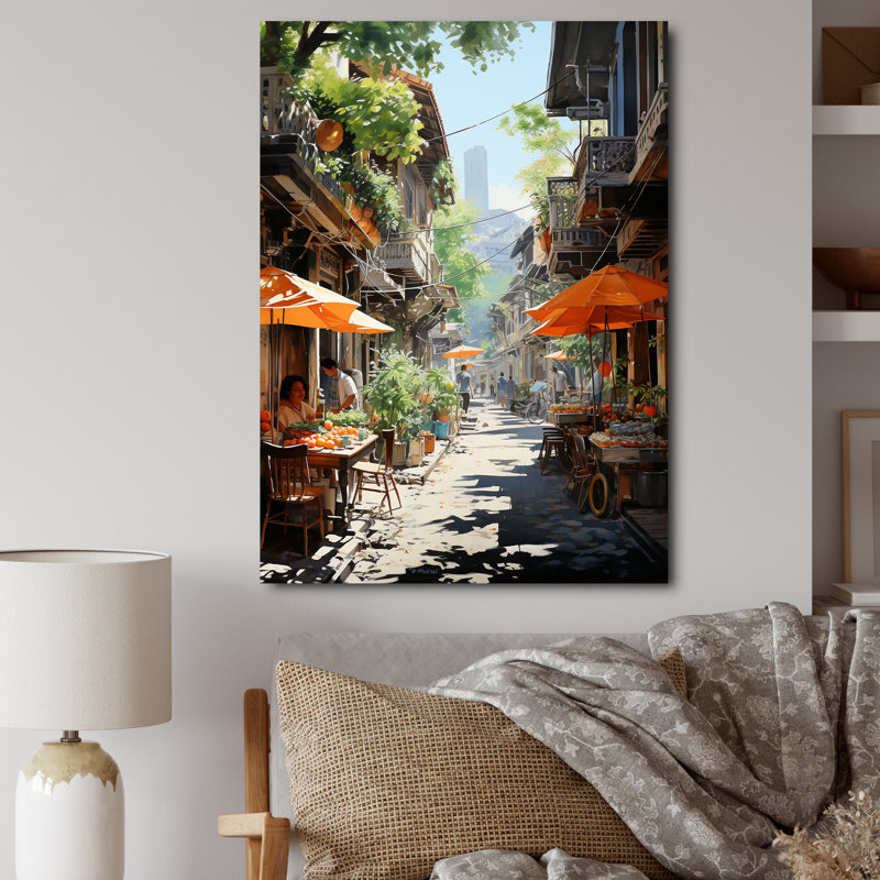 Daison, "Market Rhyth I" sur toile imprimée sur toile, Toile tendue, H 20 po x l 12 po x P 1 po