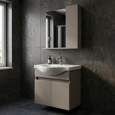 Ensemble de meuble-lavabo flottant avec miroir Alastair