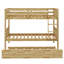 Lit superposé simple en bois d'hévéa avec lit gigogne, transformable en deux lits séparés-906162805