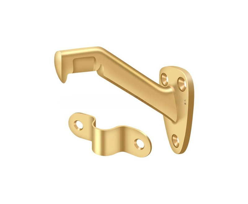 B1754597BE4946CBBC1ED32132625548 Handrail Brackets, 3-3/8" Projection in PVD Polished Brass, PVD Polished Brass