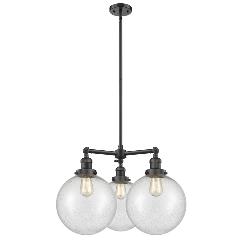 Antsje 3 - Light Dimmable Globe Chandelier, Seedy, LED Bulb, Polished Chrome