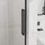 Porte de douche coulissante en verre trempé 6 mm, l 48 po, conception réversible, technologie anti-éclaboussures pour salle de bain noir mat, verre enduit de 6 mm de 6 mm, et lisse