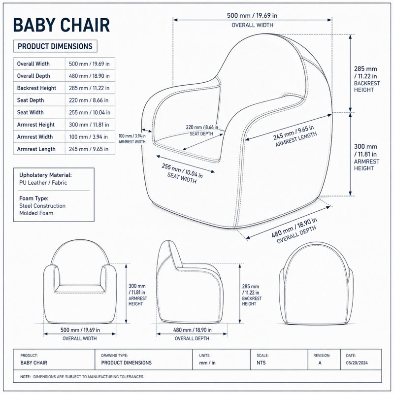 Baby Sofa Chair In Premium Artificial Leather Upholstery, Stylish And Comfortable Seating For Kids, Pink