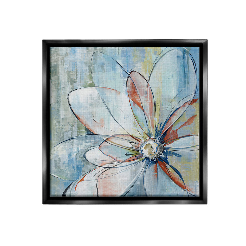 "Cadre moderne à fleurs flottantes" par Max Maxx sur toile, Cadre flottant noir de jais, H 18 po x l 18 po