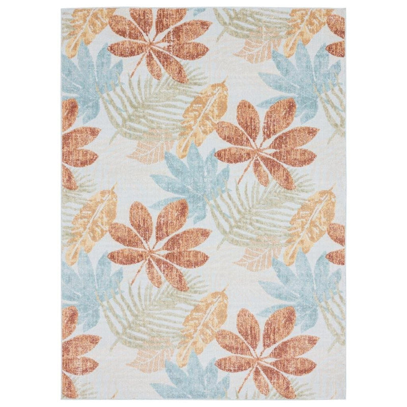 Floral Indoor / Outdoor Rug, Rectangle 5' x 7'