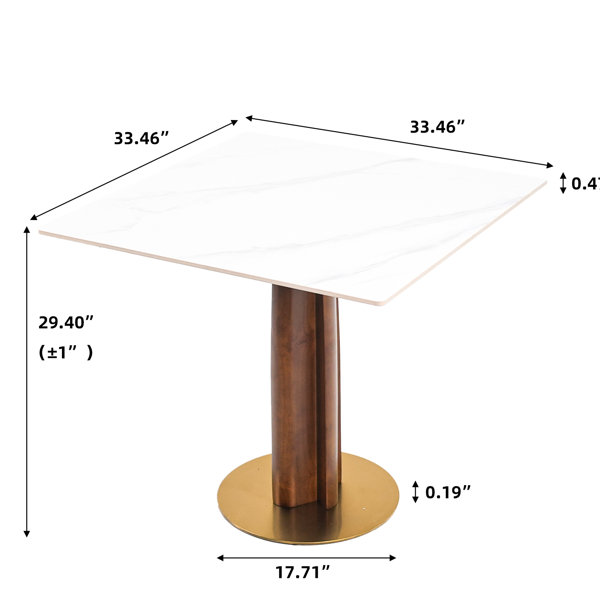 Mercer41 Modern Rectangular Sintered Stone Dining Table With Wooden ...