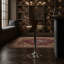 Elledie Adjustable Height Swivel Cream Faux Leather and Walnut Wood Bar Stool with Chrome Base