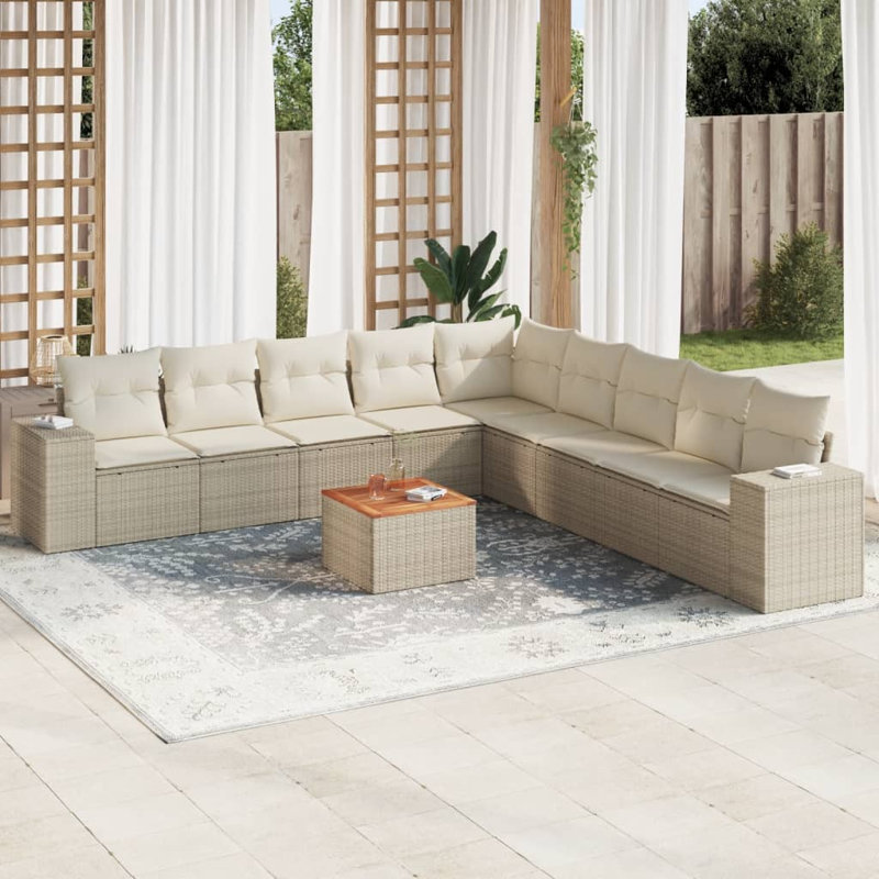 Ensemble de canapé modulaire en rotin PE 10 pièces Vidaxl