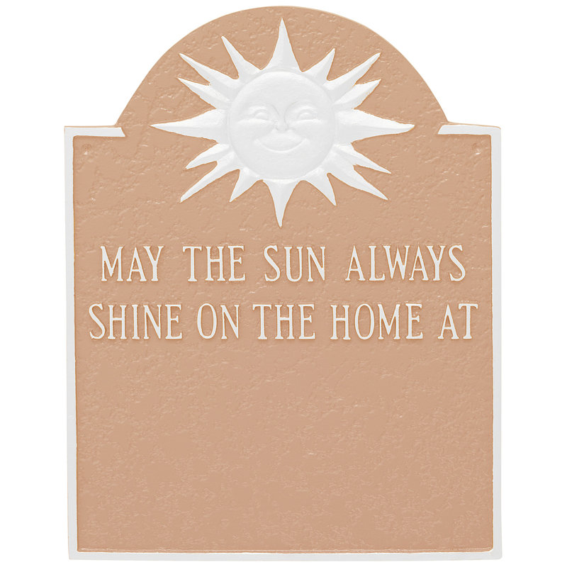 Plaque d’adresse murale sur 4 lignes, Taupe / Blanc