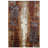 Crittenden Modern Abstract Rust and Blue Area Rug with Short Fringe-26348564