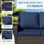Ensemble de conversation en rotin pour 11 personnes avec coussins bleus-24533295