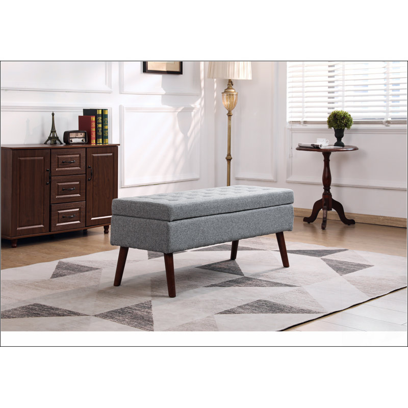 Linen Storage Bench A solid basic framework, comfortable, durable and beautiful, Gray