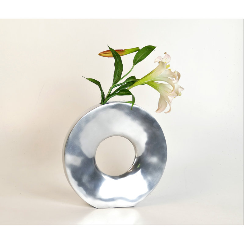 Jesseren Metal Table Vase, 30cm H x 30cm W x 7cm D